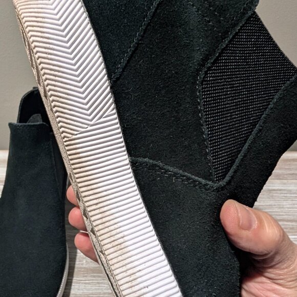 SOREL Out N About Slip-On Wedge Booties Black Suede Sneaker Ankle Boots Size 6 - Picture 10 of 15